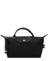 Longchamp Le Pliage Energy Top Handle Canvas & Leather Bag In Black