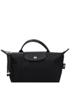 Longchamp Le Pliage Energy Top Handle Canvas & Leather Bag In Black