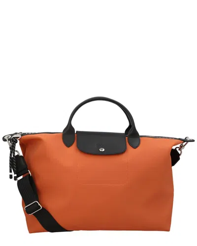 Longchamp Le Pliage Energy Xl Canvas & Leather Tote Handbag In Orange