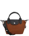 Longchamp Extra Small Le Pliage Energy Recycled Canvas Top Handle Bag In Brown
