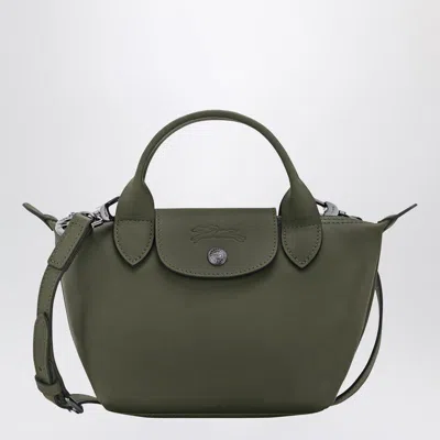 Longchamp Le Pliage Energy Xs Dark Green Handbag In Brown
