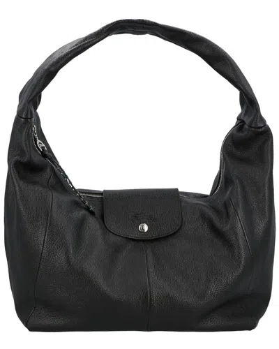Longchamp Le Pliage Extra Large Leather Shoulder Bag In Black