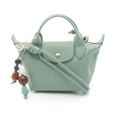 Longchamp Le Pliage Extra Leather Handbag In Green
