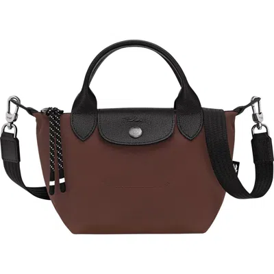 Longchamp Xs Le Pliage Energy Bag With Handle In Cacao Colour In Brown