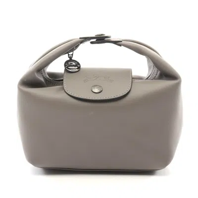 Longchamp Le Pliage Extra Xs Leather Handbag In Gray