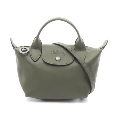 Longchamp Le Pliage Extra Xs Leather Handbag In Green