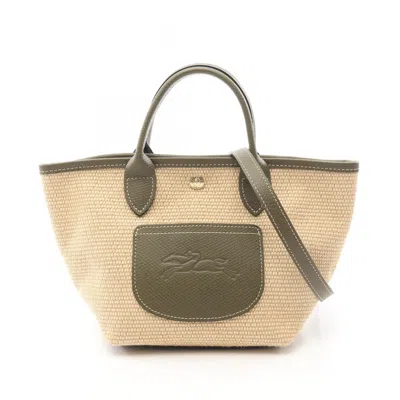 Longchamp Le Pliage Fabric Leather Basket Tote Bag In Multi