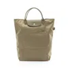 Longchamp Le Pliage Khaki Fabric Leather Shopping Bag Tote Bag In Green