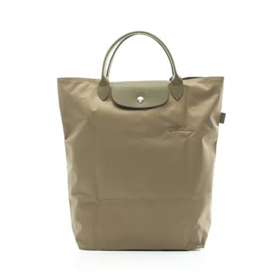 Longchamp Le Pliage Fabric Leather Shopping Bag Tote Bag In Green
