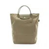 Longchamp Le Pliage Khaki Fabric Leather Shopping Bag Tote Bag In Green