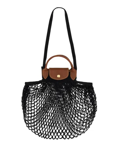 Longchamp Le Pliage Filet Bag In Black