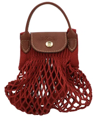 Longchamp Le Pliage Filet Bag In Red