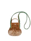 Longchamp Xs La Pliage Mesh Bag In Tobacco Colour