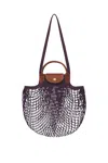 Longchamp Le Pliage Filet L Bag In Purple
