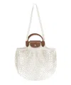 Longchamp Le Pliage Filet Large Shoulder Bag In White