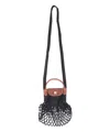 Longchamp Le Pliage Filet Strapped Mini Shoulder Bag In Black