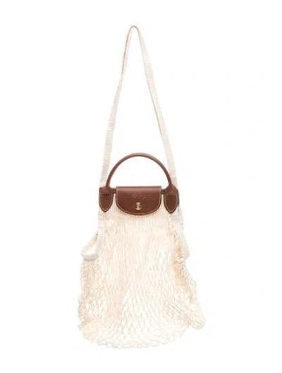 Pre-owned Longchamp Le Pliage Filet Xs In Neutrals