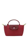 Longchamp Le Pliage Green Pomegranate Coloured Clutch Bag In Red