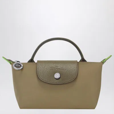 Longchamp Le Pliage Green Artichoke Coloured Clutch Bag