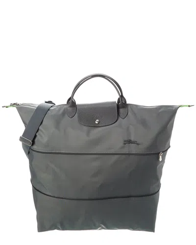 Longchamp Le Pliage Green Expandable Canvas Travel Bag In Grey
