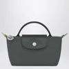 Longchamp Le Pliage Green Graphite Coloured Clutch Bag