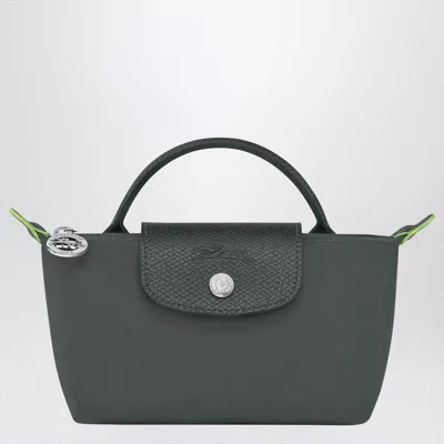 Longchamp Le Pliage Green Graphite Coloured Clutch Bag