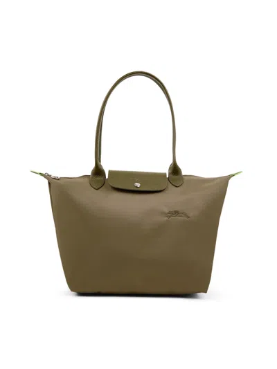 Longchamp Le Pliage Green Large Tote Bag In Artichoke