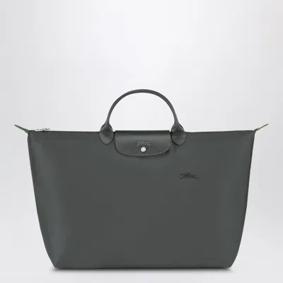 Longchamp Le Pliage Green Large Canvas Travel Bag In Gray