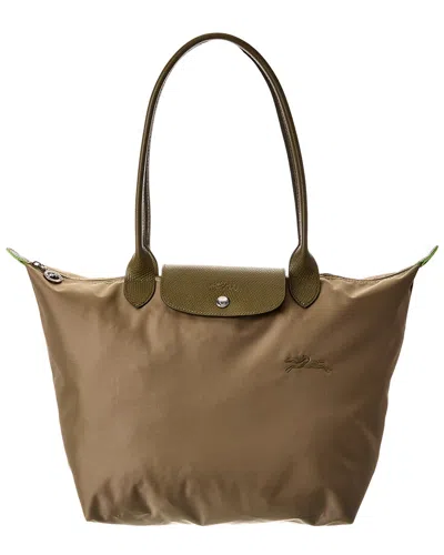 Longchamp Le Pliage Green Large Canvas Long Handle Tote