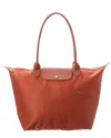 Longchamp Large Le Pliage Recycled Nylon Tote In Brown