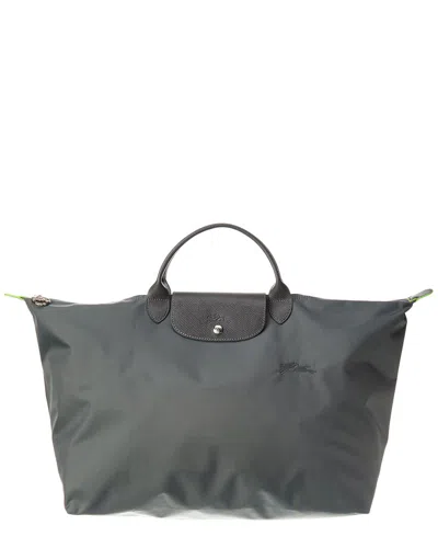 Longchamp Le Pliage Green Large Canvas Travel Bag In Grey