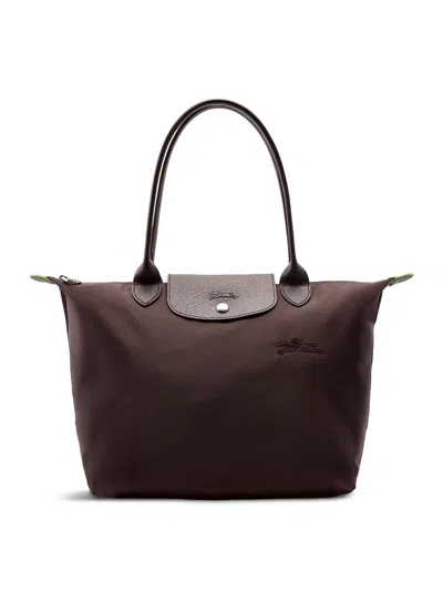 Longchamp Le Pliage Green Large Tote Bag Chocolate