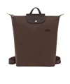 Longchamp Le Pliage Green M Backpack In Brown