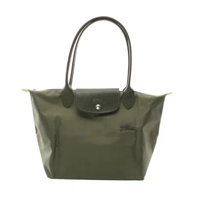 Longchamp Le Pliage Green M Tote Bag Canvas Leather