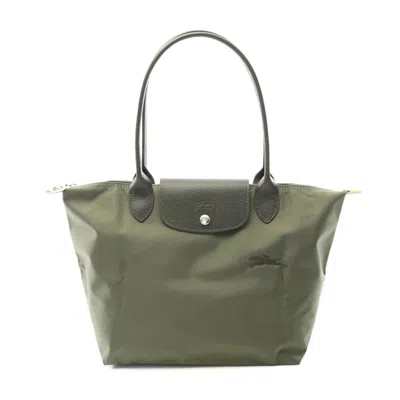 Longchamp Le Pliage Green M Tote Bag Canvas Leather