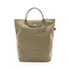 Longchamp Le Pliage Khaki Fabric Leather Shopping Bag Tote Bag In Green