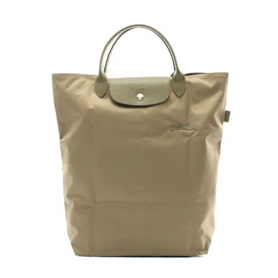 LONGCHAMP LE PLIAGE GREEN M TOTE BAG FABRIC LEATHER