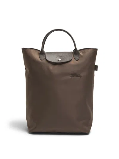 Longchamp Le Pliage Green Medium Tote Bag In Terra