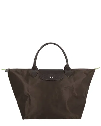 Longchamp Le Pliage Green Medium Canvas Short Handle Handbag