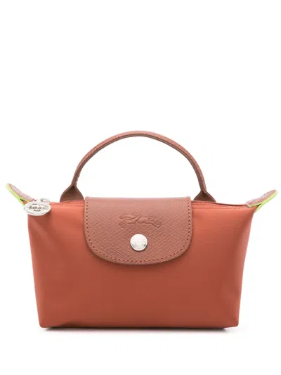 Longchamp Small Le Pliage Green Tote Bag In Brown
