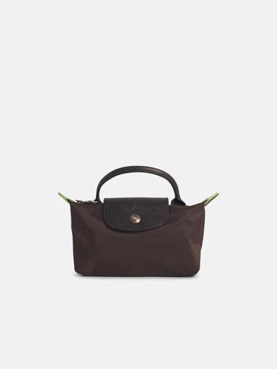 Longchamp Le Pliage Green' Mini Bag In Brown Polyamide