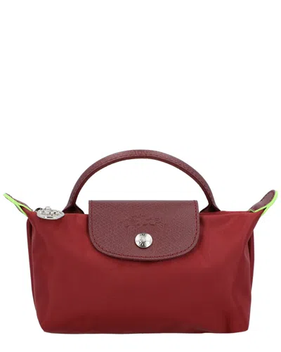 Longchamp Le Pliage Green Mini Canvas Bag In Red