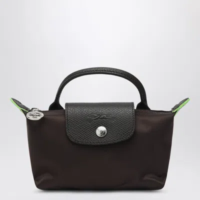 Longchamp Le Pliage Green Mocha Coloured Clutch Bag In Brown