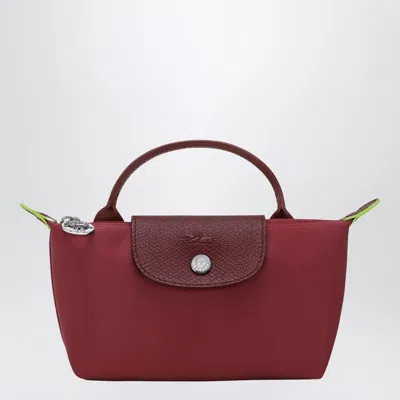 Longchamp Le Pliage Green Pomegranate Coloured Clutch Bag In Red