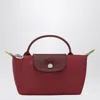 Longchamp Le Pliage Green Pomegranate Coloured Clutch Bag In Red
