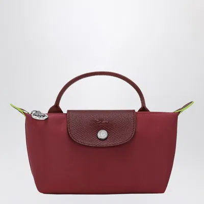 Longchamp Le Pliage Green Pomegranate Coloured Clutch Bag In Red
