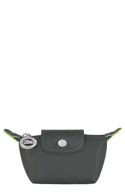 Longchamp Le Pliage Green Recycled Canvas Coin Purse In Gray