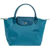 Longchamp Le Pliage Green Small Canvas Handbag In Peacock