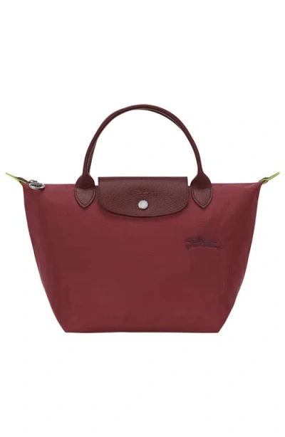 Longchamp Le Pliage Green Recycled Canvas Top Handle Bag In Red