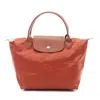 Longchamp Le Pliage Green S Tote Bag Nylon Leather In Red